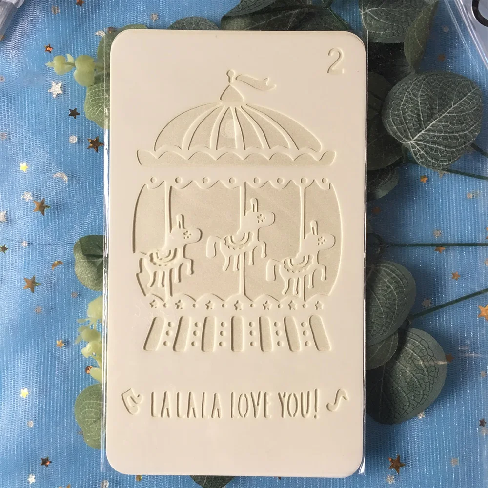 New 10.5x18cm Merry-go-round DIY Layering Stencils Painting Scrapbook Coloring Embossing Album Decor Card Template With Paper | Дом и сад