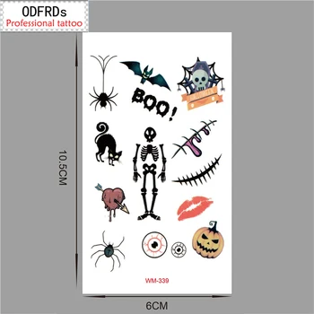 

Happy Halloween waterproof temporary tattoo tatoo henna fake flash tattoo stickers Taty tatto Bone rack pumpkin