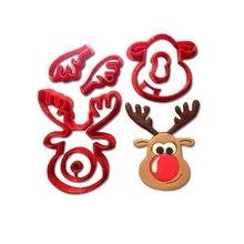 

Christmas Cookie Cutter Set Rudolph the Reindeer Wreath Christmas Boy Fondant Cutter Made 3D Printed Bells Cake Decoration Tools