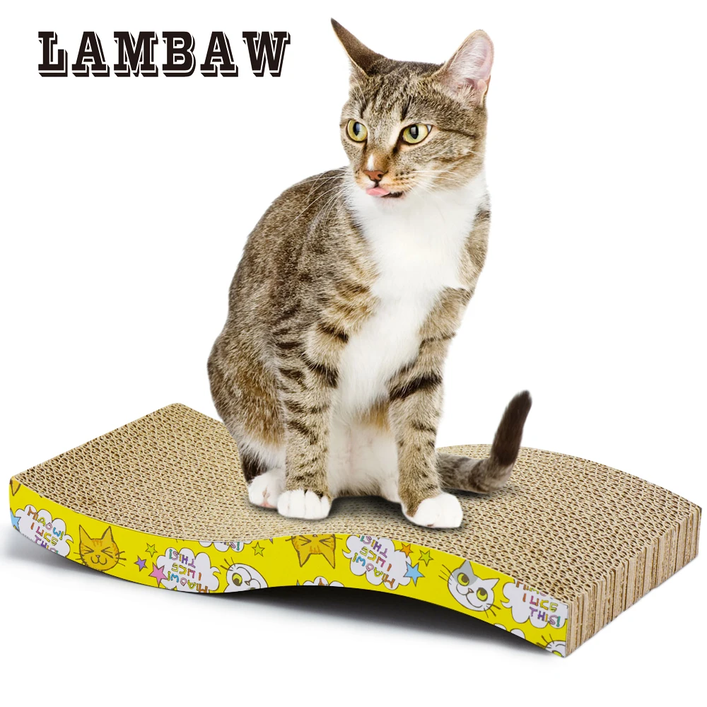 

Cat Scratcher Cat Bed Cat Product Cardboard Paper High Quality Cat Toy Scratching Pad 3 shape choose-S shape