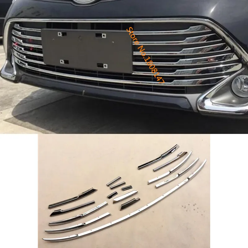 

for Toyota Camry 2015 2016 2017 car styling body cover ABS chrome racing engine trim Front up Grid Grill Grille hoods part 15pcs