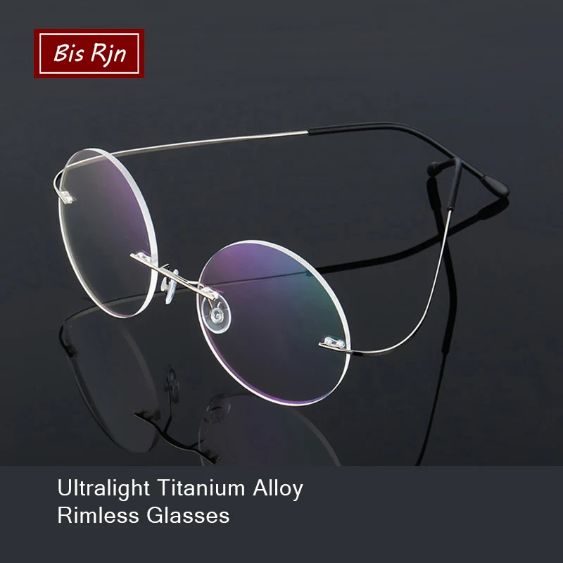 

Round Rimless Glasses Frame Lightweight Women Men Memory Titanium Eyeglasses Computer Optical Glasses Frames Clear Lens Z862