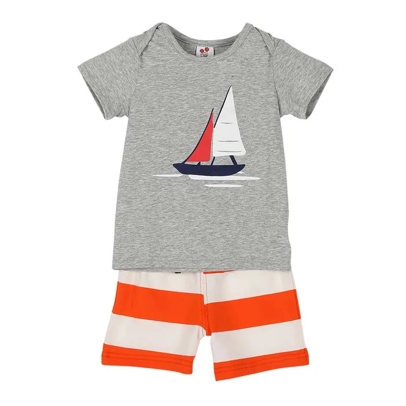 

2016 New Style Baby Kids Boy Summer T-shirt+ Pants Summer Outfits Beach Clothes Hot High Quality
