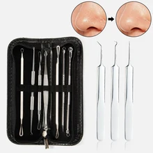10 Pcs Blackhead Removal Needles Stainless Tweezers Blackhead Extractor Tools Face Acne Blackheads Blemish Cravos Remover Kit