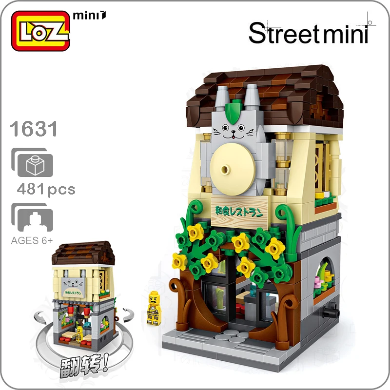 LOZ City Street Series 1631 Японская еда магазин ресторан 3D модель 481 шт. DIY Мини блоки кирпичи
