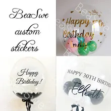 1 шт., золотой, серебряный, черный, красный, розовый, A-Z, на заказ, наклейка на свадьбу, для маленьких мальчиков, для взрослых, на день рождения, Декор, сделай сам, именной костюм для 18/2" воздушных шаров