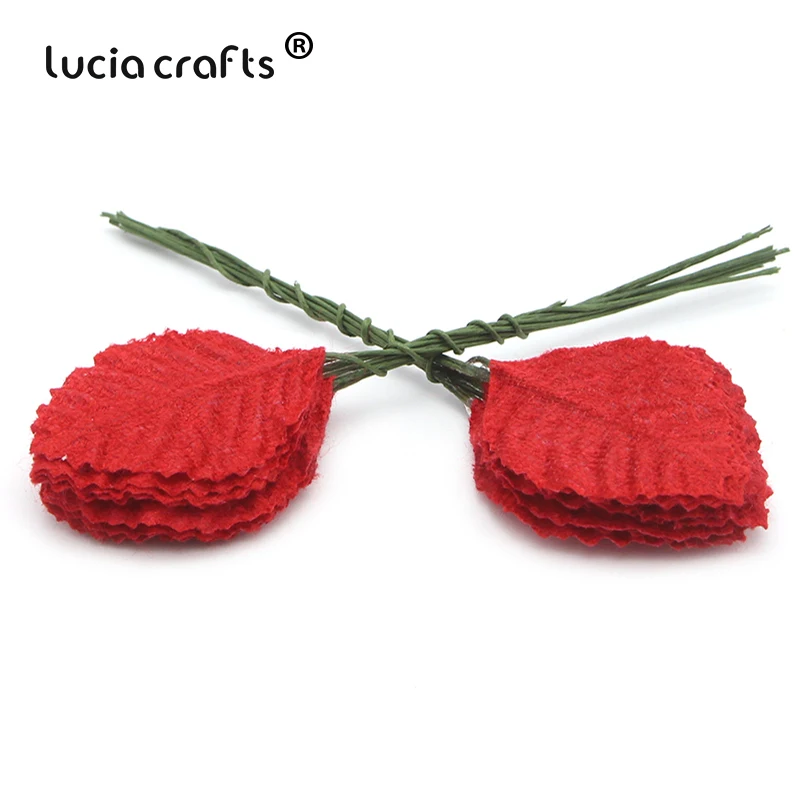 Lucia crafts 50 шт/100 шт искусственные листья флорист Сделай Сам домашний венок для вечеринок Свадебный декор Скрапбукинг Ремесло поддельные цветы A0703