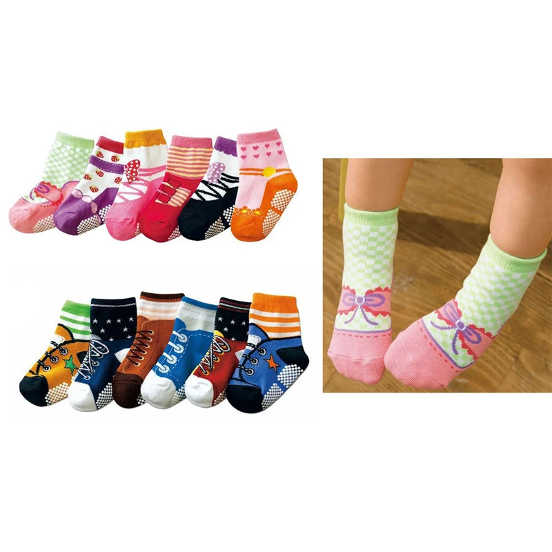 6 пар/лот новинка; детские носки модные детские забавные туфли Тип носки детские хлопок моделирования носки нескользящие носки для маленьких детей TWS0275