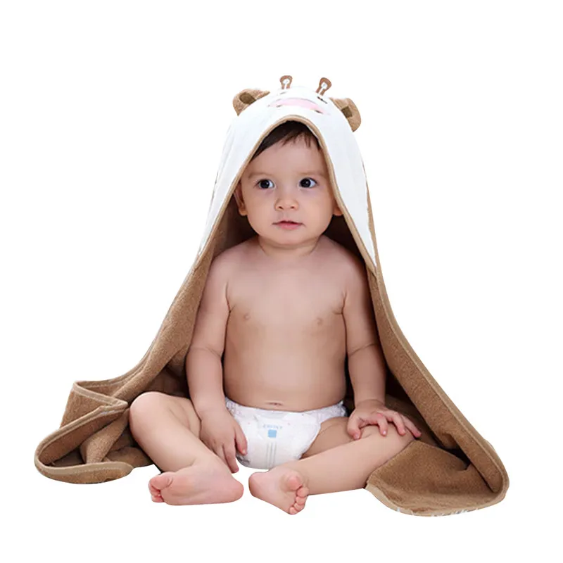 

Baby Hooded Towel Quilt Cute Animal Face Premium Hooded Baby Towel for Boy or Girl-Cow Blanket