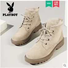Playboy/Женская прогулочная обувь; Новинка года; женская обувь; бархатные женские ботинки в стиле ретро; прогулочная обувь на толстой подошве