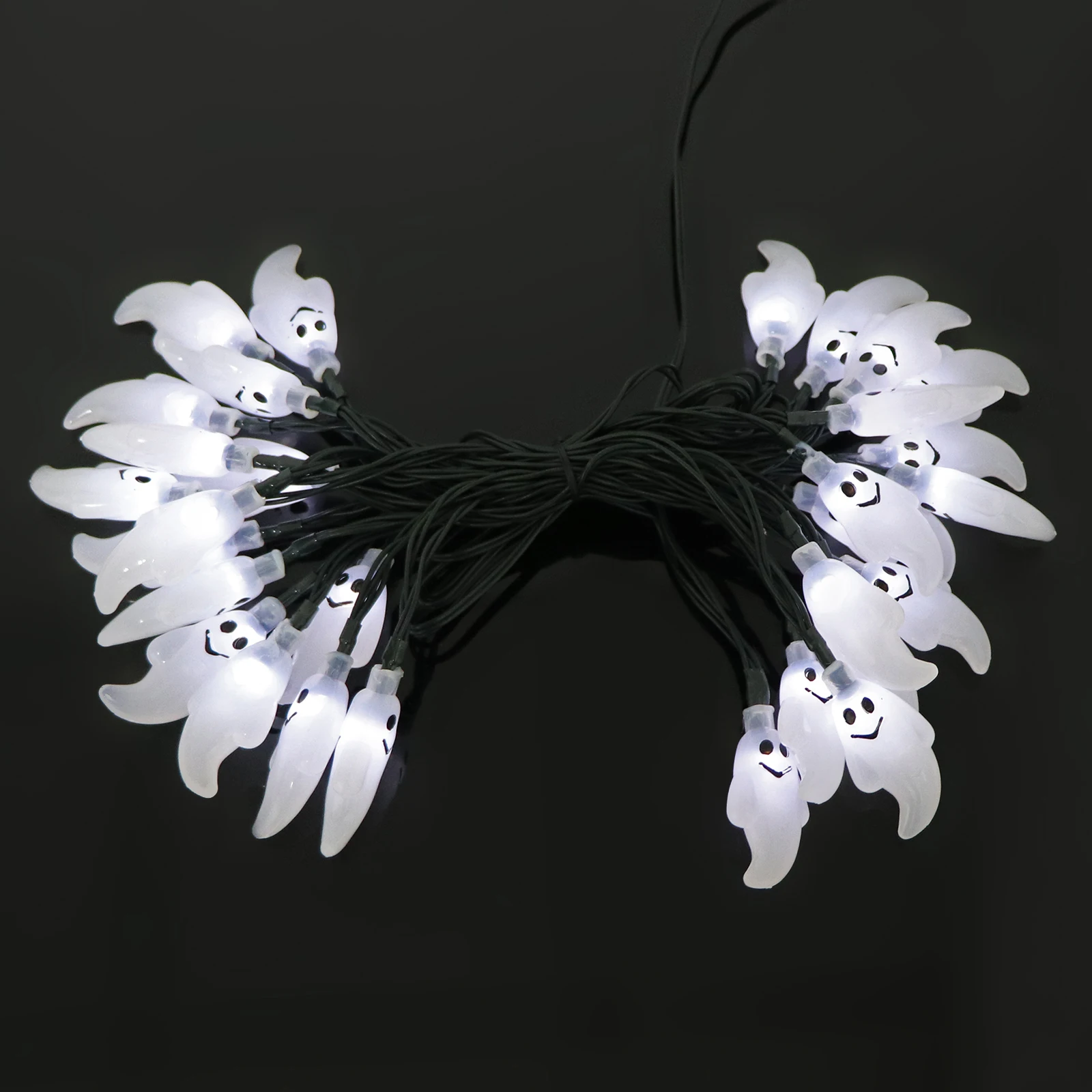 Милый светодиодный светильник на Хэллоуин, декоративный светильник с изображением черепа-призрака, светодиодный Сказочный светильник - Испускаемый цвет: Cold white