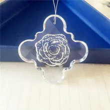 Остроконечная 10 шт. 45 мм люстра гравировка Роза подвесная, кристальная Призма Висячие Подвески для дома Свадебные украшения