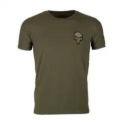Повседневное брендовая одежда Для мужчин Для женщин шею короткий рукав армия Футболка Slim Fit Tight череп печати основной футболки J2