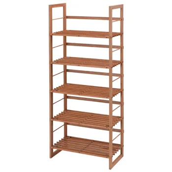

Estanteria de almacenaje de Pino con 5 estantes para bano Libreria Organizador Zapatero HW52649