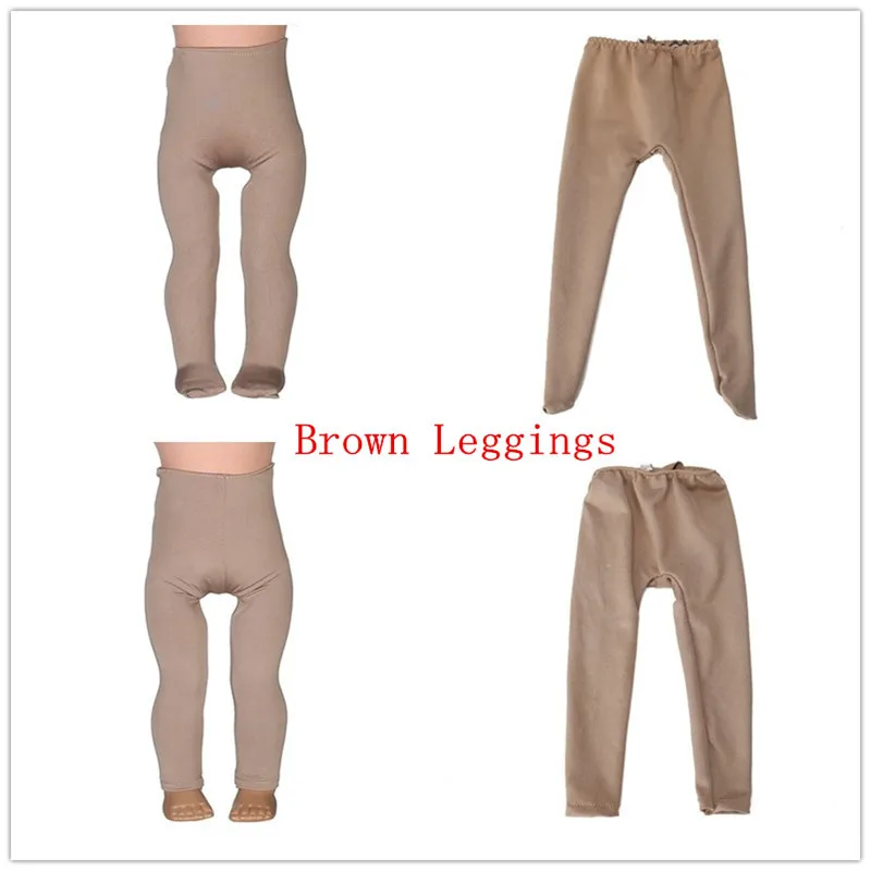 

2 color Brown Leggings Tight Pants Fit 18 Inches Doll Baby Doll Clothes Accessories Handmade Fashion Pants Clothe