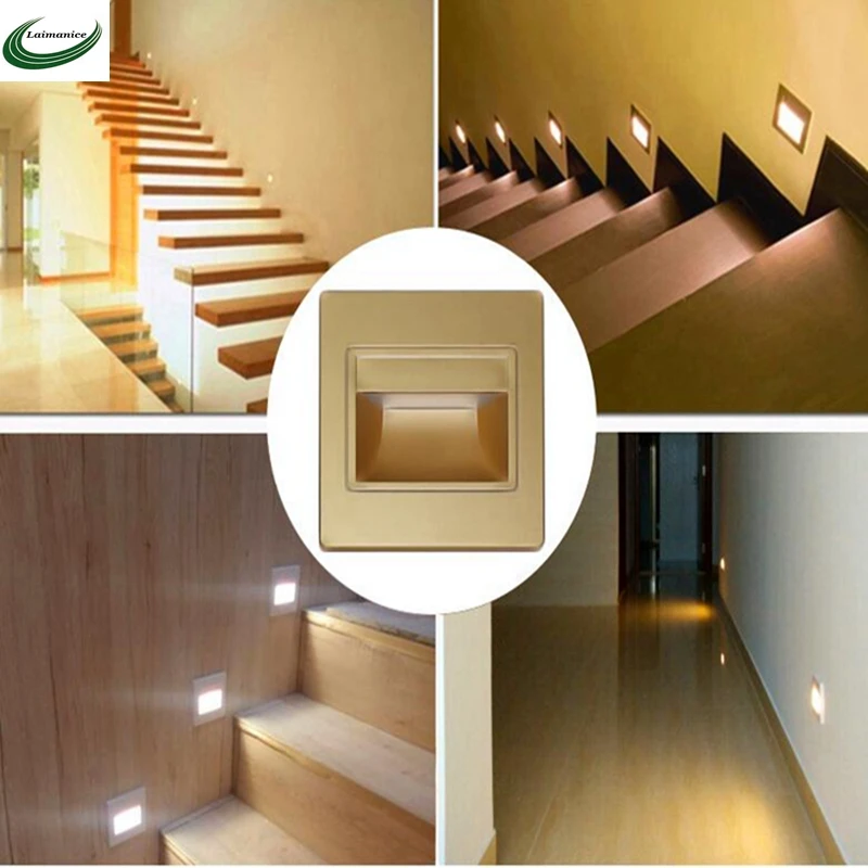 

Led smd 5730 wall Sconce lights lighting 85-265V Recessed Led Stair Light In Step Lamp stairway lamps warm / cold white