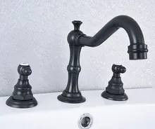 Bathroom Basin Faucet Oil Rubbed Bronze Bathroom Basin Mixer Tap Double Handles 3 pcs Bathroom Basin Faucets zsf540 bathroom sink faucet double handles widespread 3pcs bathroom basin mixer tap oil rubbed bronze