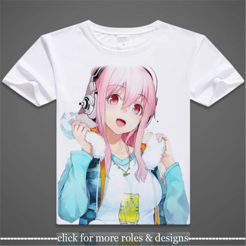 Футболка с коротким рукавом в стиле унисекс для косплея|super sonico cosplay|cosplay costumecostume