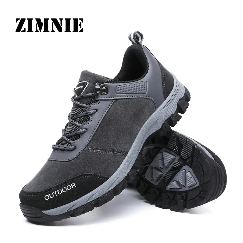 ZIMNIE спортивные низкие кожаные походные ботинки для мужчин водонепроницаемые Нескользящие дышащие ботинки для альпинизма