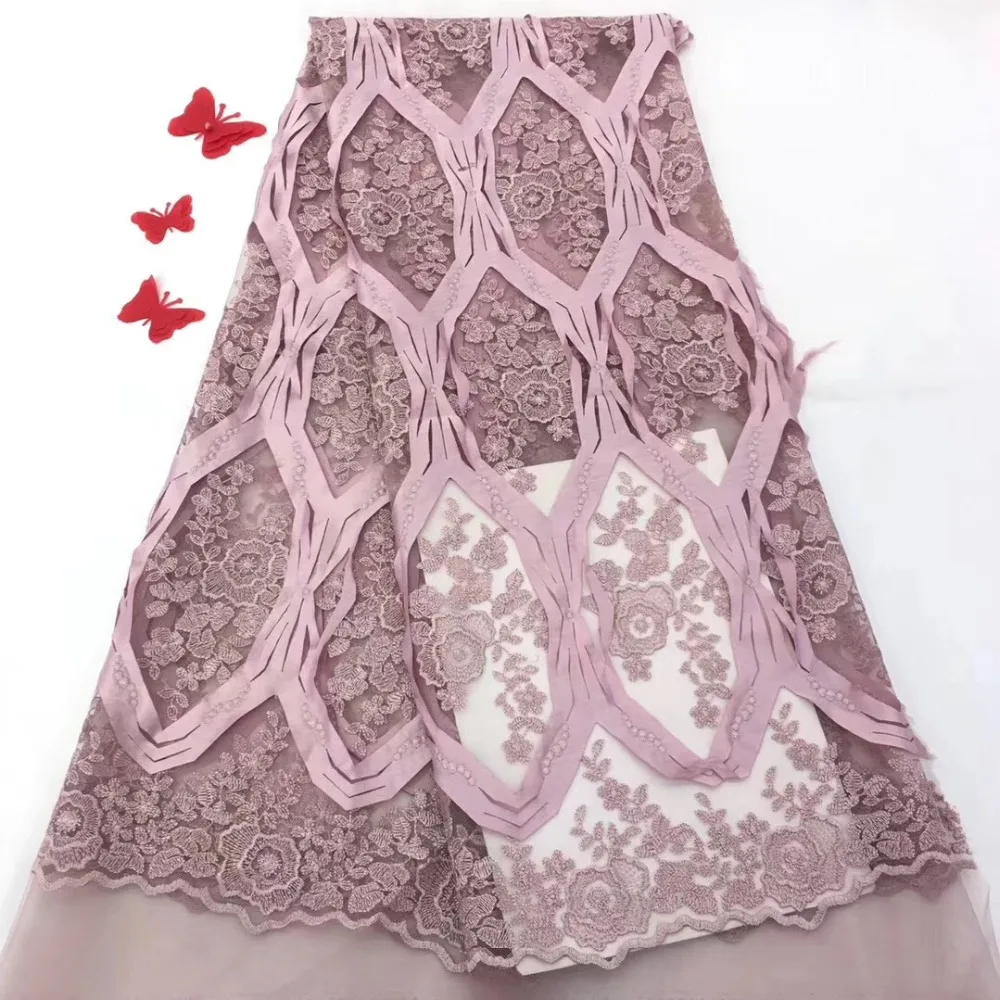 

New arrival African Material Lace Flowers Chiffon Material French Net Lace Fabric, 3D Applique Wedding Dresses Lace