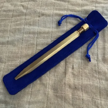 

Hand-polished brass pen Hexagonal shape automatic copper pen 5pcs/lot