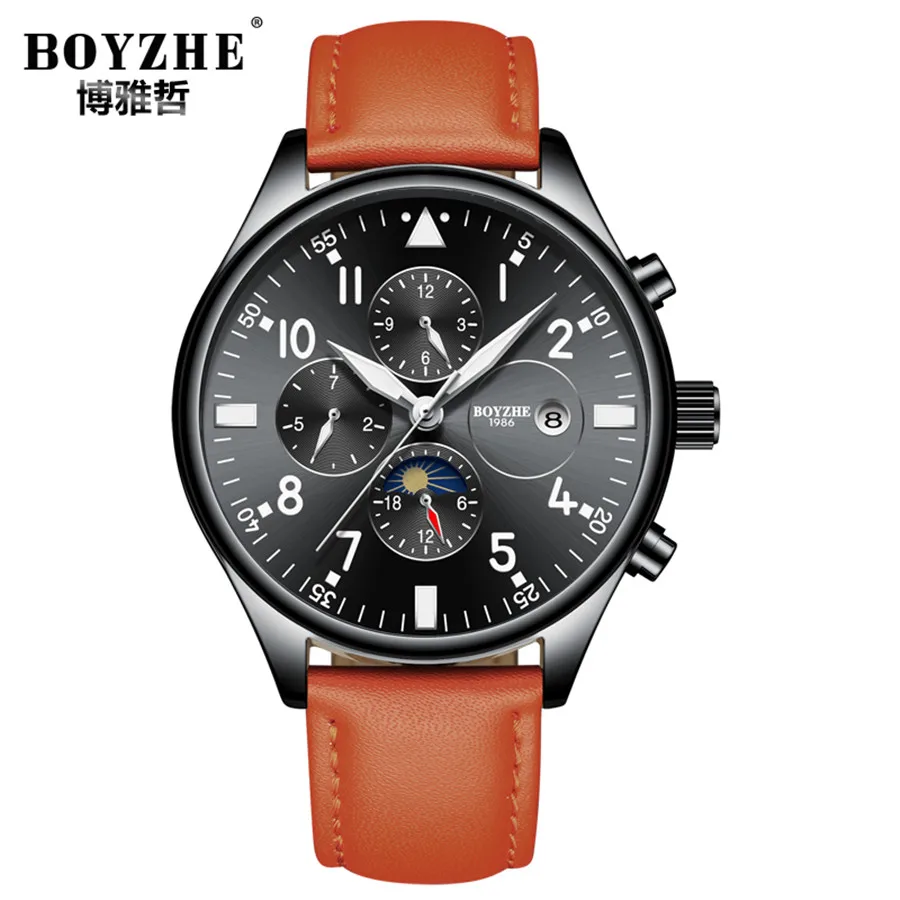 

Top Brand Luxury Men Watches 6 Hands 3 sub-dials Rotate Military Aviator Automatic Mechanical Watch Pilot Male Clock 2019 New