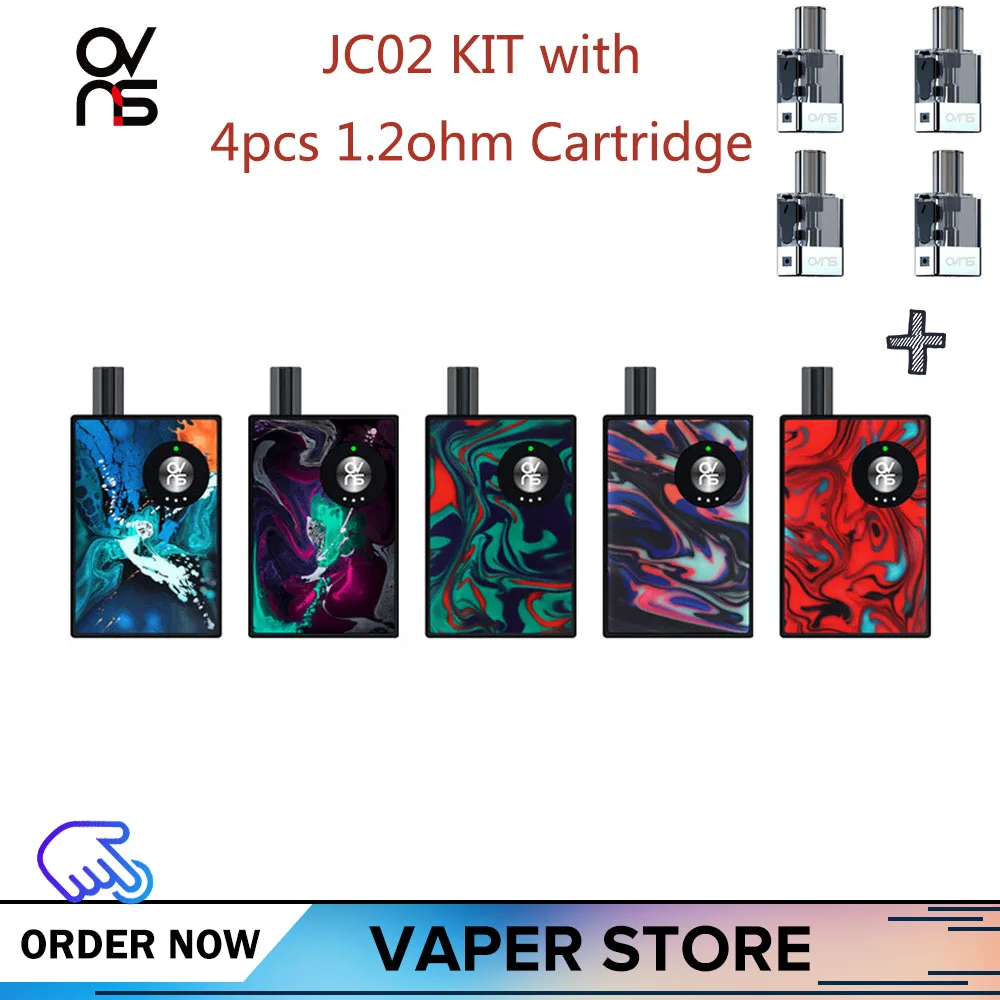 

Original Ovns JC02 Kit Pod Vape 650mAh Add 4pcs 1.0ml Cartridge Electronic Cigarette Vaporizer vape Tank Vs Voopoo Drag Nano Kit