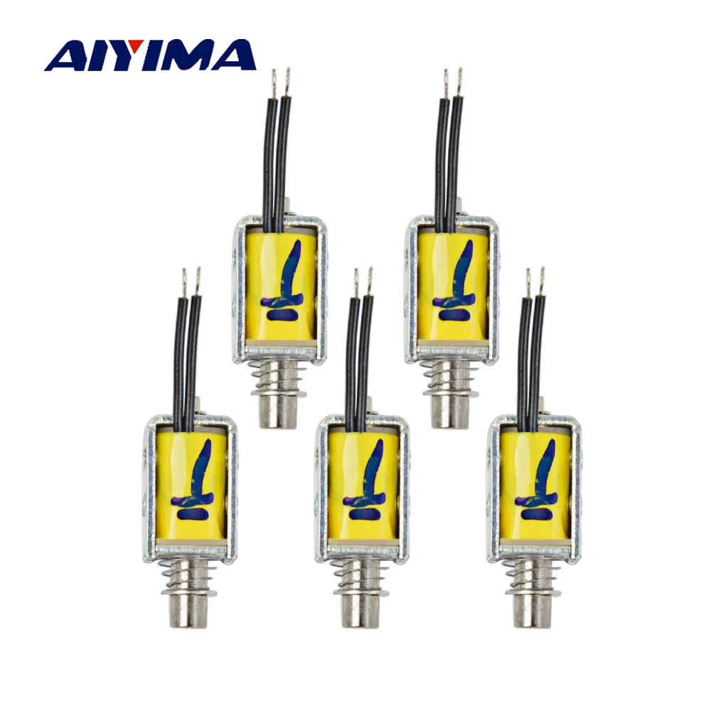 

Aiyima 5pcs Micro DC Electromagnet DC3V-6V Travel 3.5 MM Push Pull Type Frame Electromagnets For Household Appliances Magnet