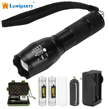 

Lumiparty Super Bright 10W T6 Tactical Flashlight Torch Zoomable Adjustable Focus 1000Lumen 5 Mode for Outdoor Camping