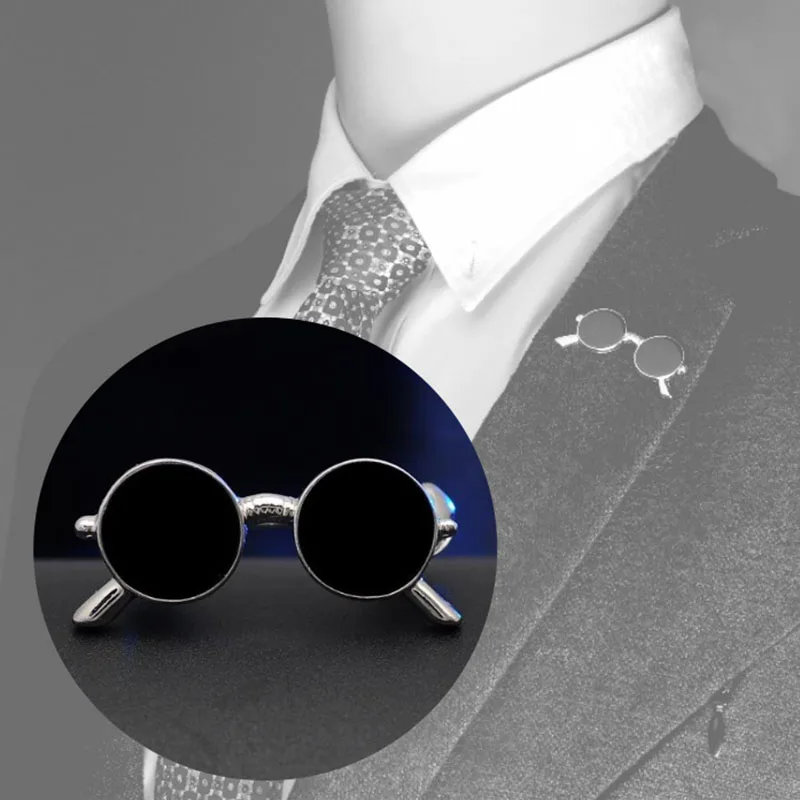 

Classic Enamel Sunglasses Brooch Metal Lapel Pin Men Suit Accessory Unisex Clothing Fashion Jewelry