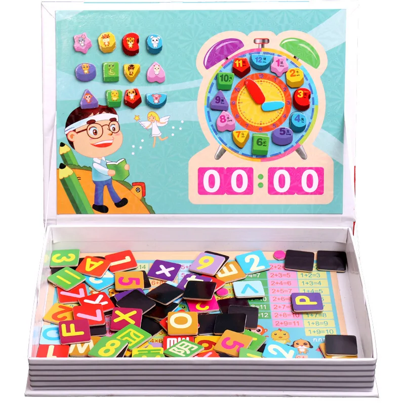 ZH 1 шт. новые деревянные детские игрушки многофункциональная обучающая коробка Зодиак животное магнитная орфографическая доска-головоломка подарок