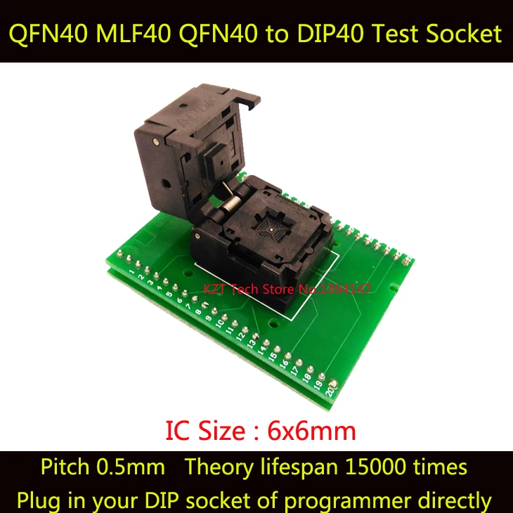 QFN40 MLF40 Programming Socket IC550 0404 012 G IC Test Socket Pitch 0