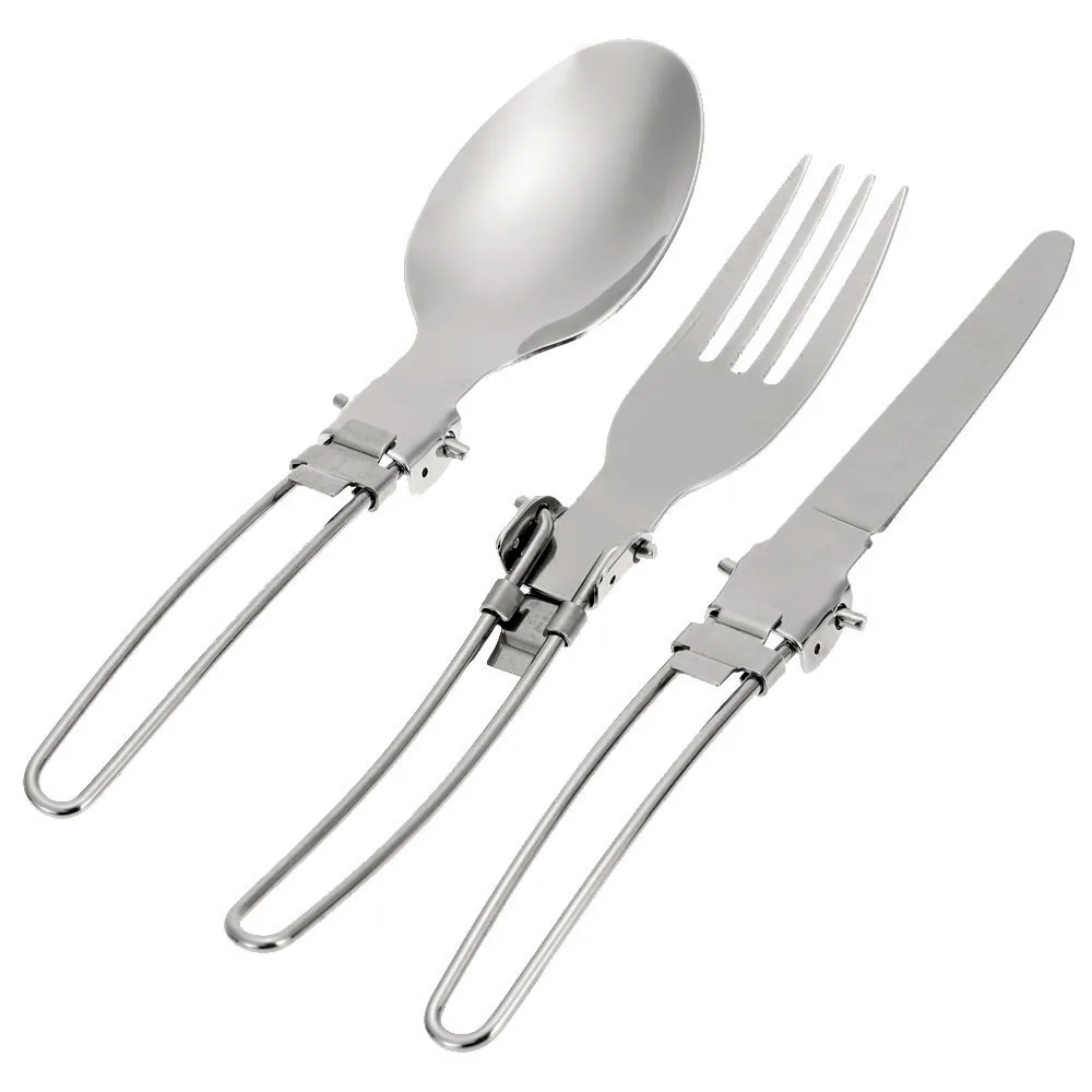 Buy 3 in 1 Stainless Steel Camping Knife Fork Spoon