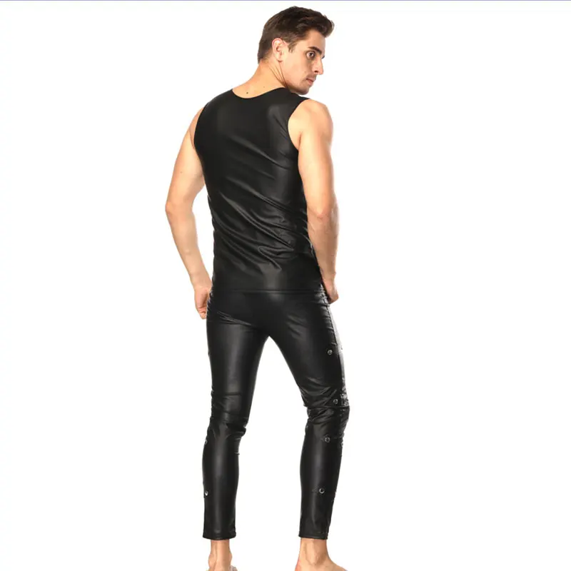 Плюс размер мужские леггинсы для фитнеса брюки сценическое сексуальное нижнее белье Мужская латексная искусственная кожа ПВХ гей клуб танцевальная одежда
