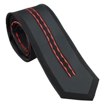 Coahella галстуки черный галстук с красной полосой Окаймленный дизайн шейный платок из микрофибры тощий галстук 6 см