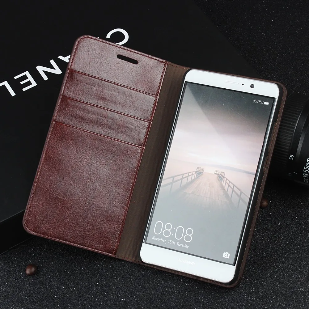 

Luxury Genuine Leather Wallet Flip Case Cover For Huawei Mate 9 Mate9 Pro