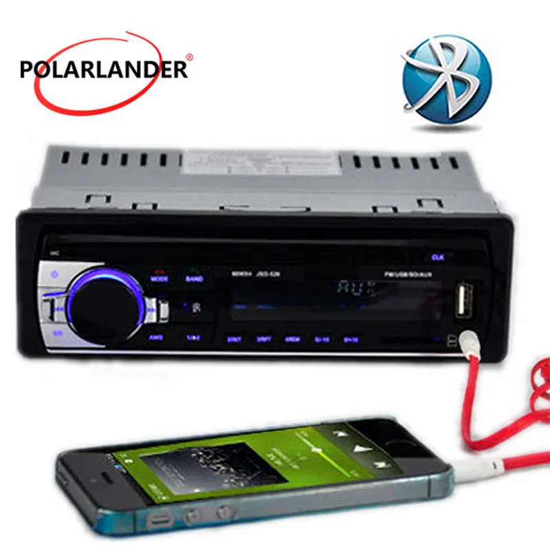 Polarlander 12 в 1 Дин Радио FM USB SD AUX в автомобиль аудио стерео mp3 плеер bluetooth handfree в тире пульт дистанционного управления