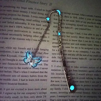 

1 Pcs Hot Sale Retro Butterfly Bookmark DIY Luminous Bookmarks Creative Glow In The Dark Book Marker Stationery Friends Gift
