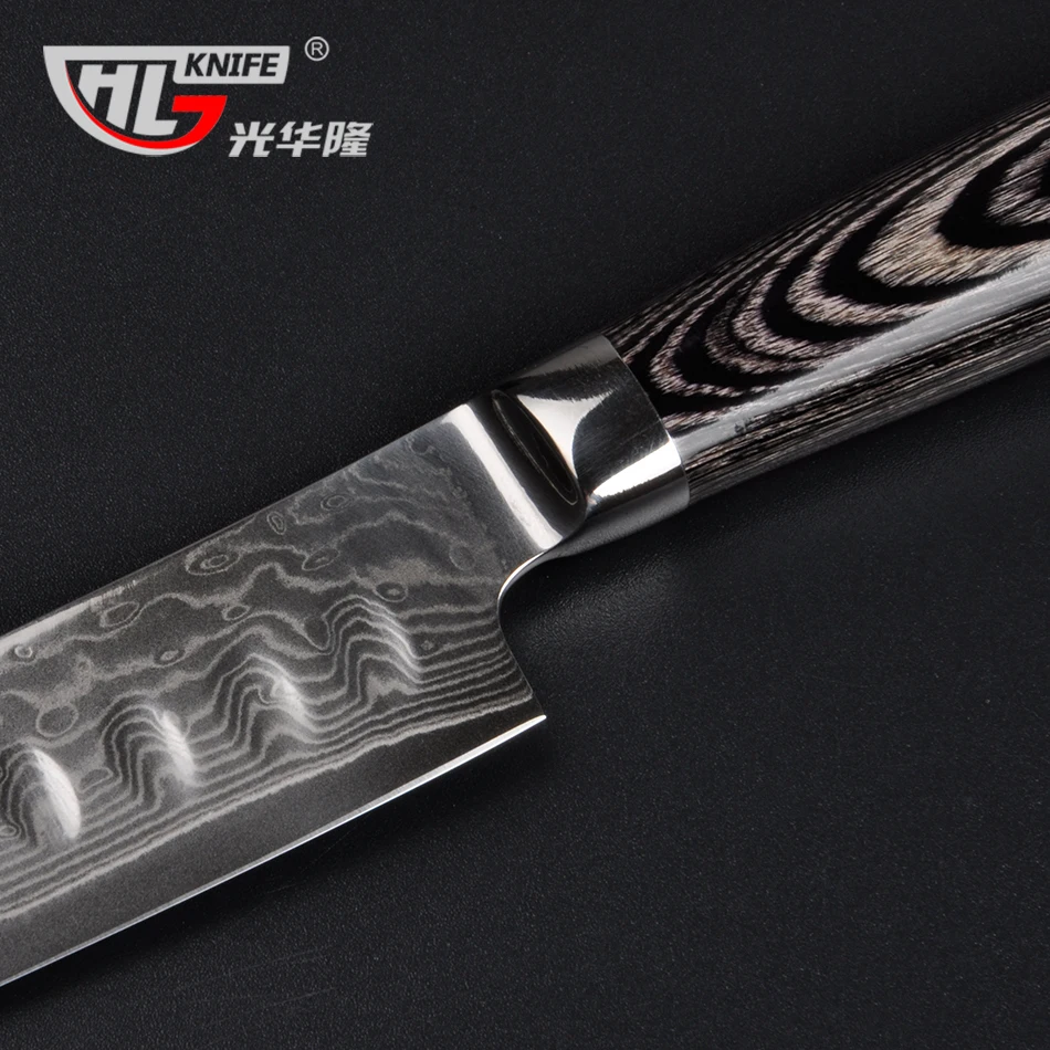 5 Дюймовый Нож Дамаск santoku японский VG10 Дамасская сталь кухонный нож для овощей