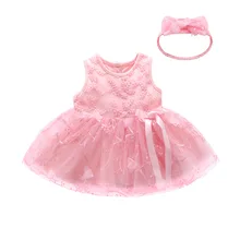 Г. новое платье-пачка для дня рождения для маленьких девочек кружевной свадебный костюм для малышей Летняя одежда без рукавов розовое платье принцессы для малышей 2 предмета