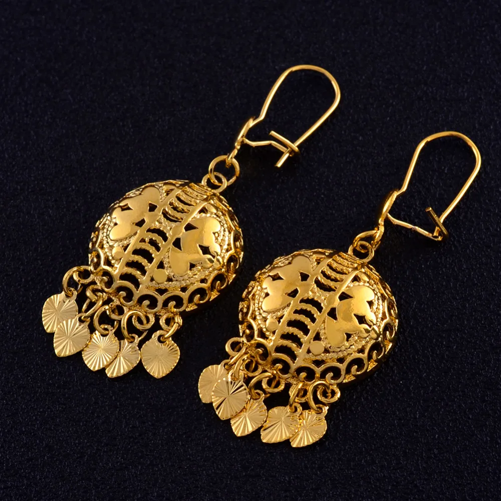 

Anniyo Africa Earrings for Women Gold color Heart Earrings Ethiopian Fashion Jewelry,Indonesia,Nigeria,Congo,arab #121416
