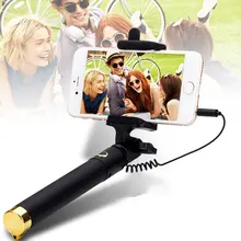 Mini Selfie Stick With Button Wired Silicone Handle Monopod Universal selfie For iPhone 5s 6s 7 Samsung Huawei Xiaomi mi6 Sticks