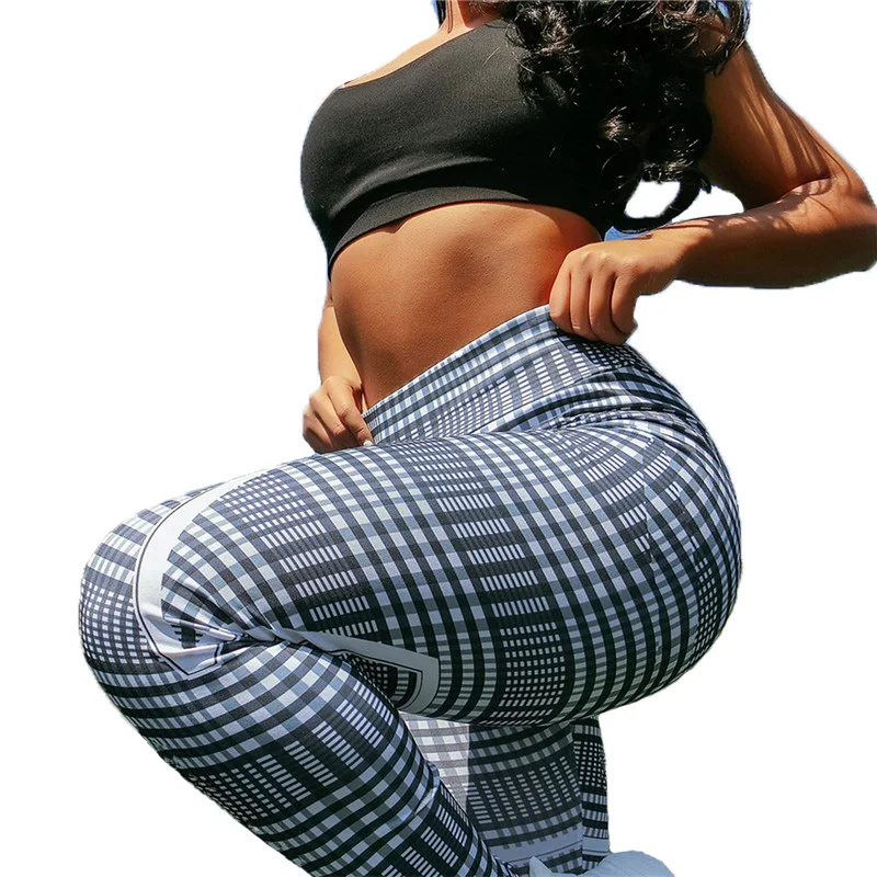 

Women Lattice Yoga Pants 2019 Fitness High Waist Push Up Hip Sport Leggings Workout Leggins Slim Pencil Pants