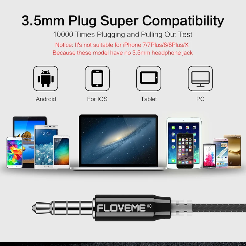 FLOVEME In-ohr Sport Stereo Kopfhörer Mit Mic Für iPhone Xiaomi Samsung HIFI Sound Verdrahtete Kopf