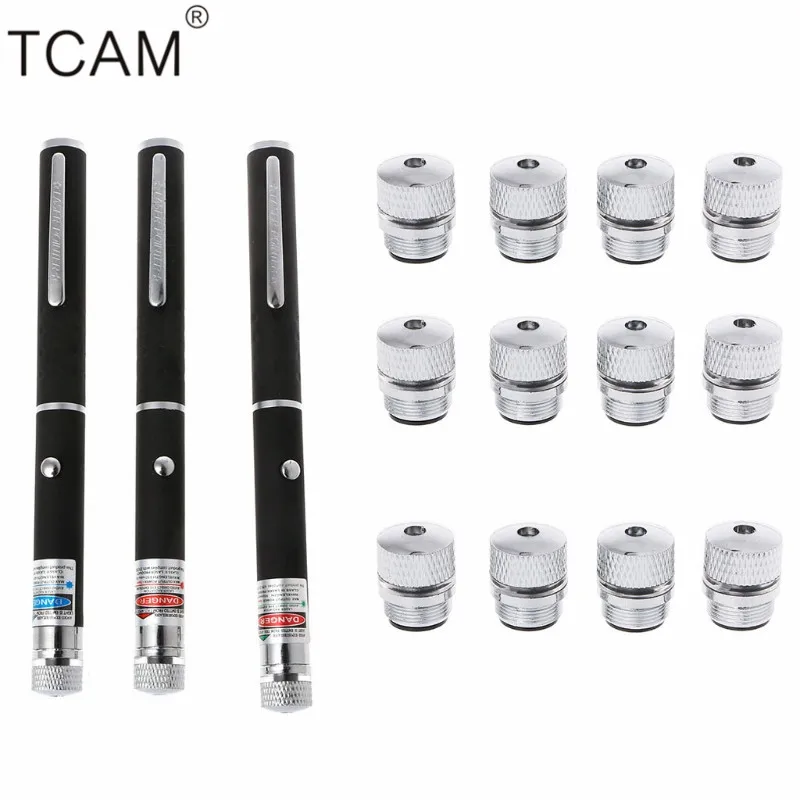 

5-In-1 Laser pointer Red Green Purple Laser Pointer Pen + 5 Caps Starry Light Style Light Beam