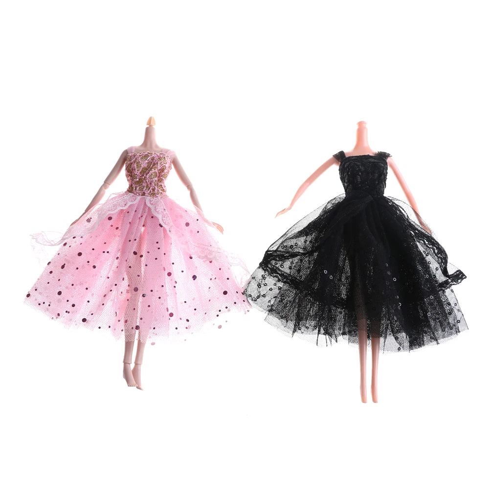 

1PCS Princess Gown Wedding Dress New Handmade Skirt Clothing Outfit Doll Accessories For Doll Accessories Pink Black