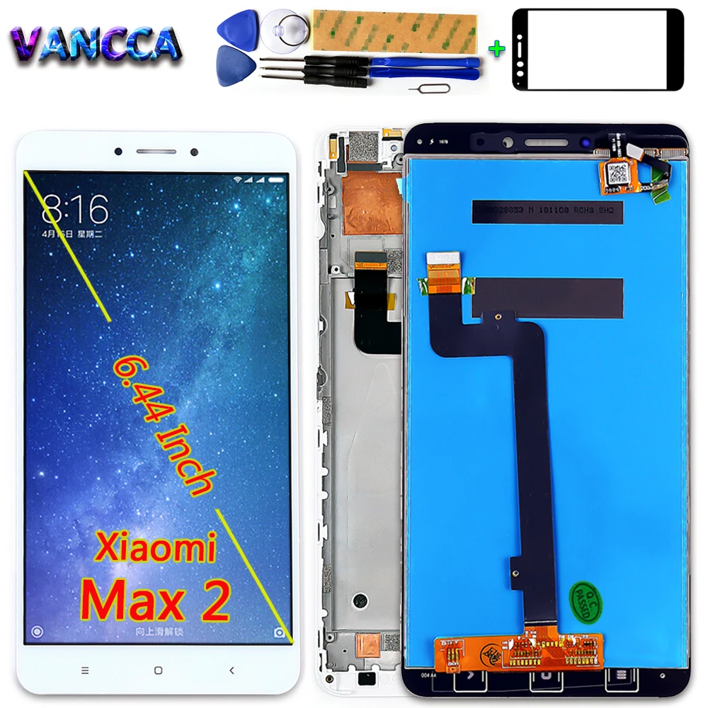 

Vancca 6.44 inch LCD Display For Xiaomi Mi Max 2 Touch Screen Digitizer Assembly 1920*1080 Frame with Free Tempered Glass Tools