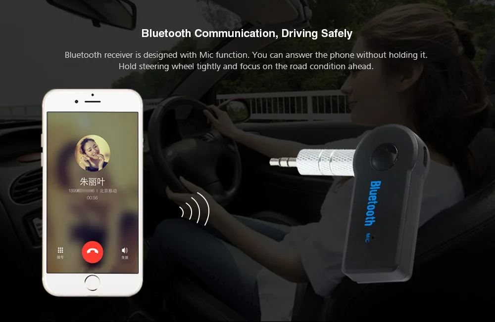 VicTsing Mini 3.5MM Jack AUX Audio MP3 Music Bluetooth Receiver Car Kit Wireless Handsfree Speaker Headphone Adapter for iPhone  (11)