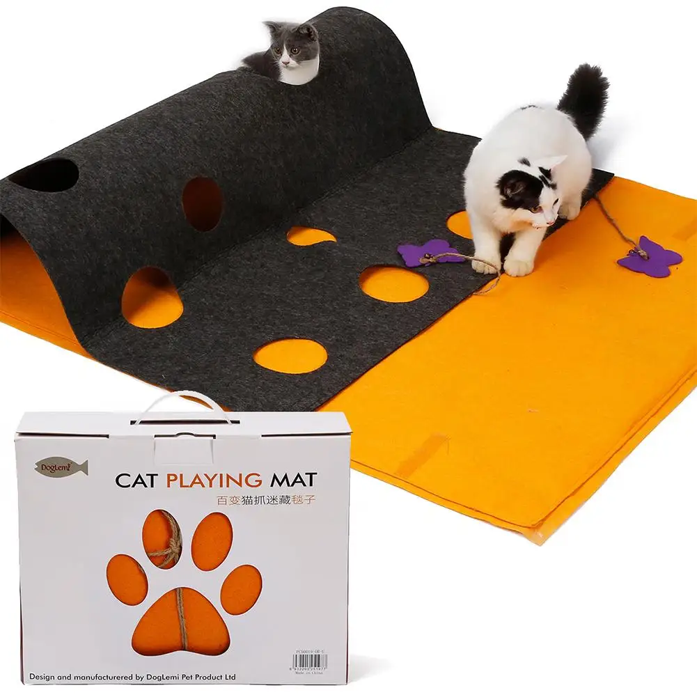 

Hide-and-seek Cat Playing Mat Multi-functional DIY Shape Cat Playing Blanket Puzzle Tunnel Toy Fast Delivery