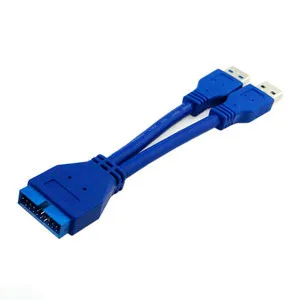 

Cablecc 2 ports USB 3.0 male to 20pin Header internal to external extension cable 0.2m